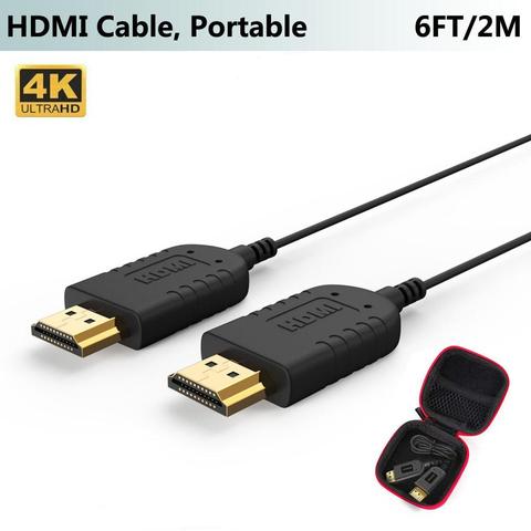 Ультратонкий HDMI-кабель FOINNEX, 6 футов, 4K, супер гибкий тонкий HDMI-кабель, самые тонкие HDMI-кабели в мире для Gimbal ► Фото 1/6