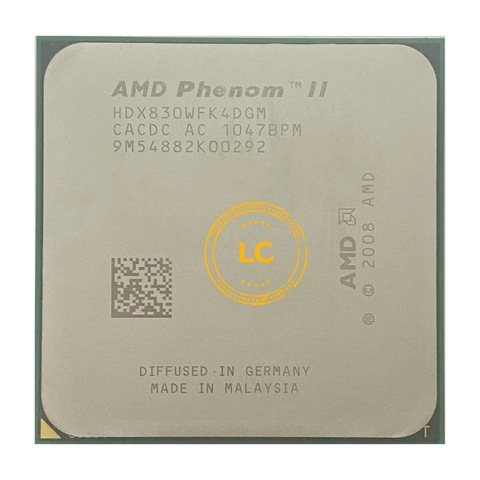 Четырехъядерный процессор AMD Phenom II X4 830 2,8 ГГц HDX830WFK4DGM разъем AM3 ► Фото 1/2