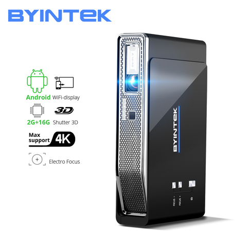 BYINTEK R15 Full HD 1080P 3D 4K 5G Smart Wifi Android Beamer портативный светодиодный DLP Мини проектор для домашнего кинотеатра 300 дюймов ► Фото 1/6