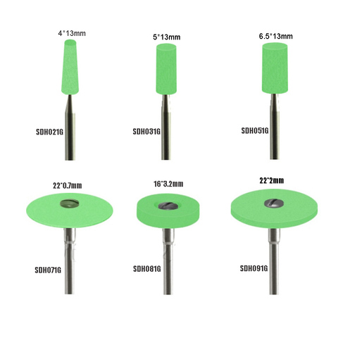 1 шт., зубная лабораторная керамика, алмазный шлифовальный станок для полировки циркония, быстрое шлифование, без воды, охлаждение, зеленый, Youdent ► Фото 1/6