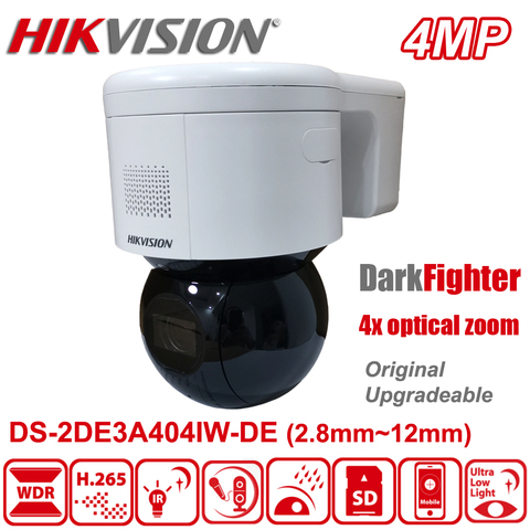 Оригинальный Hikvision DS-2DE3A404IW-DE 3-дюймовый 4MP POE H.265 4X работает от DarkFighter IR Network Speed Dome CCTV PTZ-камера ► Фото 1/1