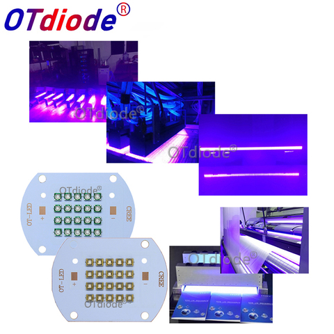Новинка 30 Вт 50 Вт 100 Вт УФ 395нм 405нм 365нм 370нм фиолетовая Лампа COB светодиодный медный PCB для УФ-лампы планшетный принтер, УФ-светильник для отверждения клея ► Фото 1/1
