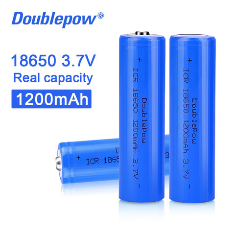 Горячая Распродажа Doublepow DP-18650 1200mAh 3,7 V литий-ионная аккумуляторная батарея 18650 с высокой емкостью для фонаря ► Фото 1/5