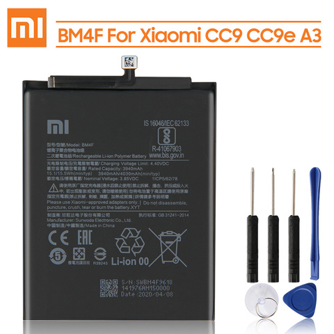 Оригинальный запасной аккумулятор Xiao Mi BM4F для Xiaomi CC9 CC9e CC9 e Mi A3 Mi9 Lite, аутентичный аккумулятор для телефона 4030 мАч ► Фото 1/6