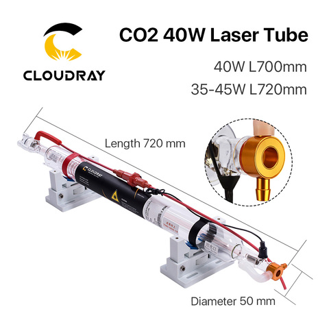 Cloudray Co2 стекле трубки 700 мм 40 Вт стекло лазерная лампа для CO2 лазерной гравировки, резки ► Фото 1/5