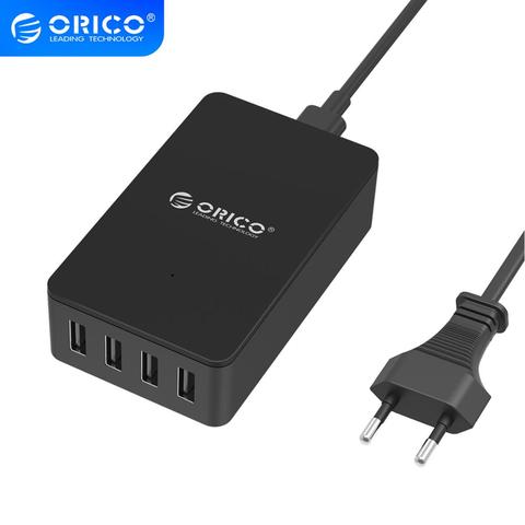 USB зарядное устройство ORICO с 4 портами, адаптер для быстрой зарядки 5 в 2,4 А 15 Вт для iPhone samsung Xiaomi ► Фото 1/6