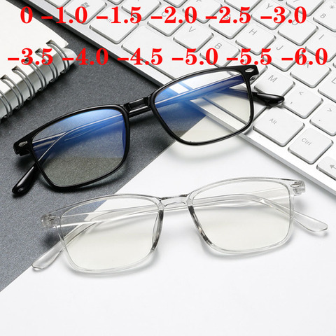 Модные мужские и женские очки для близоруких в стиле унисекс очки близорукие очки с синим покрытием, для детей 0 -1-1,5-2-2,5-3-3,5-4-4,5-5-5,5-6,0 ► Фото 1/6