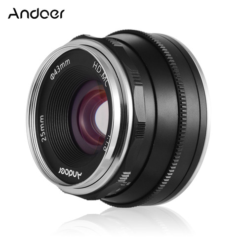 Andoer для Fujifilm FX-Mount беззеркальная камера Canon EOS Olympus 25 мм F1.8 объектив камеры с ручной фокусировкой Большая диафрагма фотография ► Фото 1/6