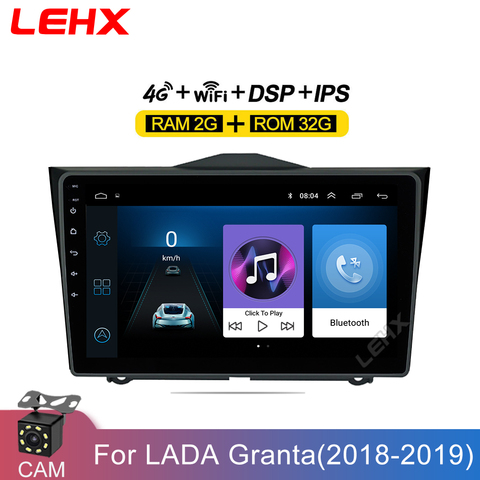 Автомагнитола LEHX для LADA ВАЗ Granta Cross 2022, мультимедийный видеопроигрыватель с навигацией, GPS, Android 8,1, No 2din 2 din DVD ► Фото 1/6