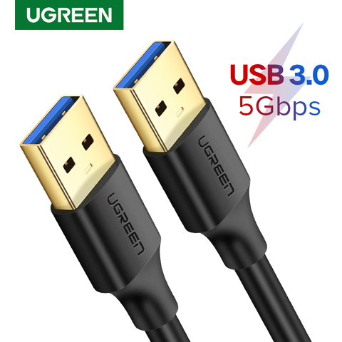Удлинительный кабель Ugreen USB-USB, USB Type-A кабель папа-папа, USB 3.0, 2.0, удлинитель для радиатора, жесткого диска, вебкамеры, удлинительный кабель USB 3.0 ► Фото 1/6