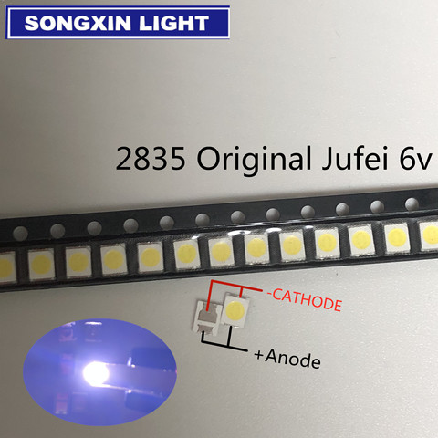 100 шт. светодиодный светильник jufei подсветка 1210 3528 2835 1 Вт 6 в 96LM холодный белый ЖК Подсветка для ТВ приложения 01. JT.2835BPWS2-C ► Фото 1/3