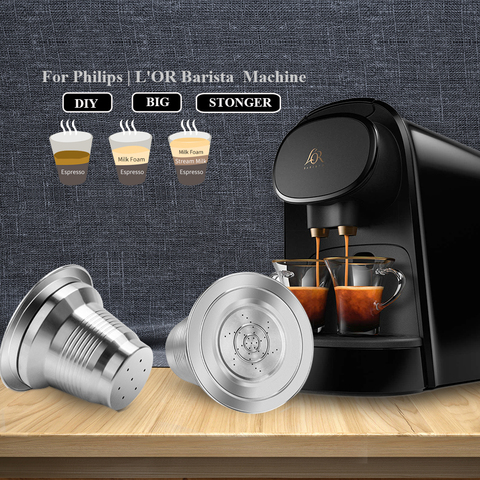 ICafilasFor с фильтром для кофемашины Nespresso L'Or бариста машина многоразовый фильтр для капсулы кофе Nespresso Crema кофе многоразового корзина ► Фото 1/6