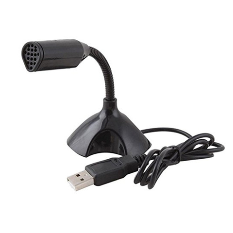Регулируемый USB микрофон для ноутбука, мини-Студийный микрофон с подставкой, микрофон с держателем для мультимедиа, настольного ПК ► Фото 1/5