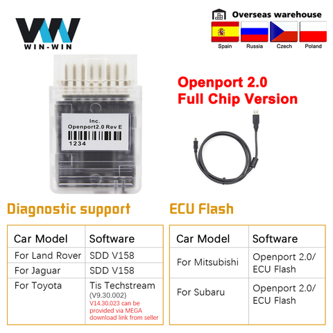 Tactrix Openport 2,0 ECU вспышка с открытым портом 2,0 для Toyota для JLR SDD чип Тюнинг OBD 2 OBD2 автомобильный диагностический сканер инструмент ► Фото 1/6