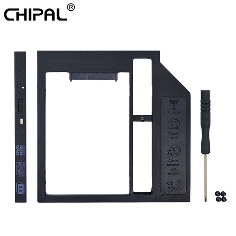 Универсальный Переходник CHIPAL SATA 3,0 для установки второго жесткого диска, 9 мм, 12,7 мм для 2,5 дюймового твердотельного накопителя, чехол для жесткого диска, адаптер для ноутбука, справочная деталь, Optibay ► Фото 1/6