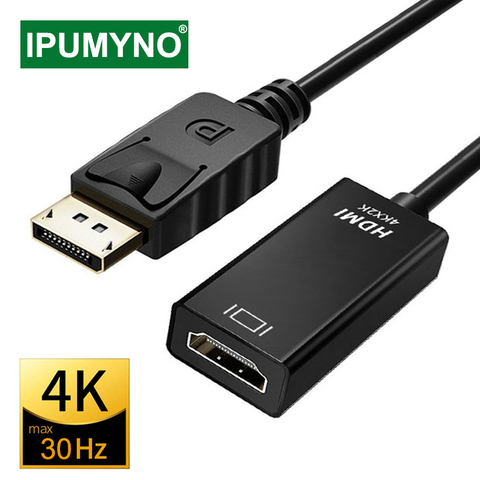 DP к HDMI 4K 1080P штекер-гнездо DisplayPort к HDMI кабелю ПК ТВ Мини проектор телевизионный Монитор Проектор 1,4 для ноутбука Hp ► Фото 1/6