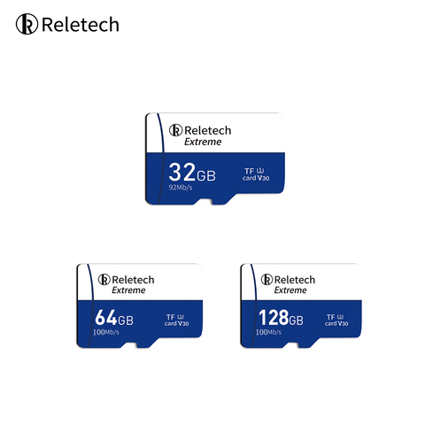 Флеш-карта памяти Reletech TF 32 Гб 64 Гб 128 ГБ макс 100 МБ/с./с высокоскоростная карта Micro SD класса 10 Поддержка 4K HD для телефона/камеры/дрона ► Фото 1/6