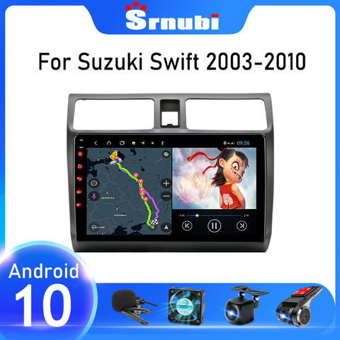 Автомагнитола 10 дюймов, 2 Din, 4G, для Suzuki Swift 2003 - 2005 2006 2007 2008-2010, мультимедийный видеоплеер, навигация, GPS, стерео ► Фото 1/6