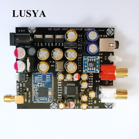 Плата беспроводного приемника Lusya LDAC, Bluetooth 5,0, ЦАП PCM5102A/AK4493, Поддержка APTX HD, 24 бит, с антенной ► Фото 1/6