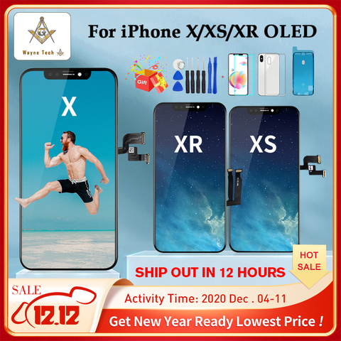 OLED дисплей для iPhone X XS XR, запасной экран для iPhone X, реальные цвета ► Фото 1/6