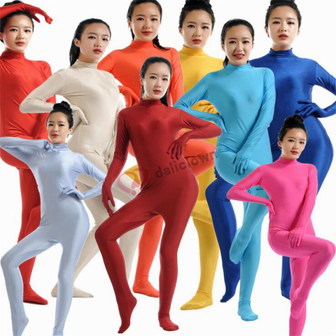 Комбинезон Zentai женский из спандекса, облегающий Ромпер для взрослых, унисекс, костюм для танцев ► Фото 1/6