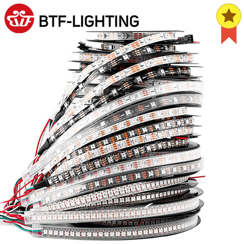 Светодиодная лента WS2812B s WS2812 RGB, индивидуальное управление светодисветильник дами, лампа для фотографий, стандарт IP30 65 67 5V, 1 м, 2 м, 4 м, 5 м ► Фото 1/6