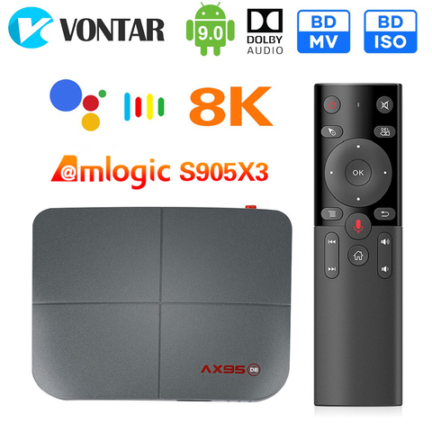 ТВ-приставка AX95 4/128 ГБ, Android 9,0, Amlogic S905X3, Поддержка Dolby BD MV BD ISO Wi-Fi 4K 60fps, Google Player, Youtube ► Фото 1/5