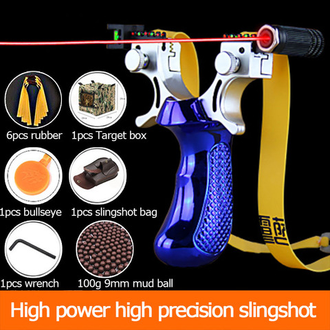 Лазерный прицел рогатки, высокоточный охотничий катапульт с плоской резиновой лентой, комплект для игр на открытом воздухе 2022 ► Фото 1/6