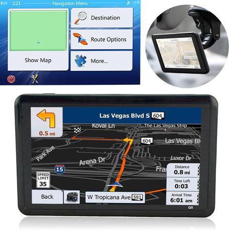 5,0 дюймов GPS Навигатор автомобиля 8 Гб ПЗУ сенсорный экран GPS навигации FM передатчик автомобиля GPS voiture трекер Оперативная память 128 MB устройства ► Фото 1/6