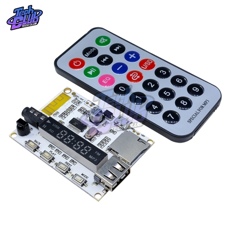 Цифровой светодиодный дисплей беспроводной Bluetooth FM MP3 декодирующая плата TF Micro SD карта аудио звуковой модуль с инфракрасным пультом дистанц... ► Фото 1/6