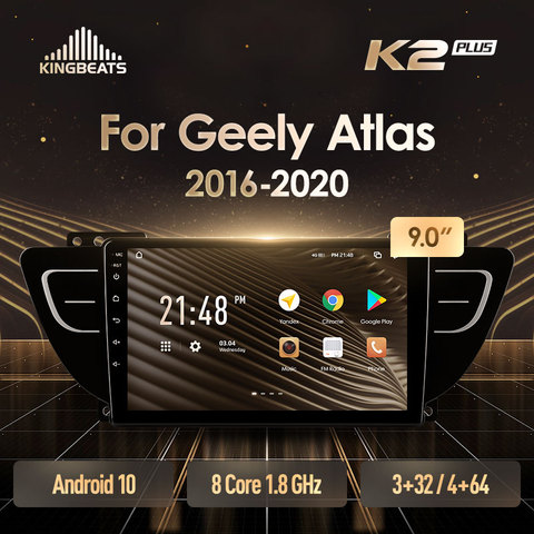 KingBeats штатное головное устройство For Geely Atlas NL-3 2016 - 2022 GPS Android 10 автомагнитола на андроид магнитола For Джили Атлас NL-3 For автомобильная мультимедиа Octa Core 8 core*1.8G No 2din 2 din dvd ► Фото 1/6