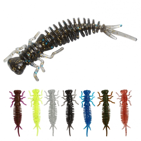 Мягкие приманки Larva 55 мм, 75 мм, 100 мм, искусственные приманки, рыболовный червь, силиконовая приманка для окуня, щуки, гольяна, плавающая прима... ► Фото 1/5