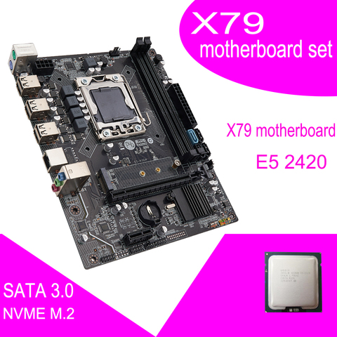 Комплект материнской платы qiyida X79A LGA1356 с процессором Xeon LGA 1356 E5 2420 ► Фото 1/6