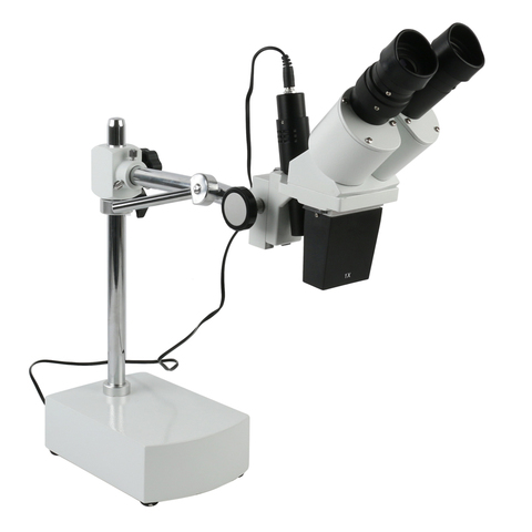 Стереобинокулярный микроскоп 10X/20X 20X/40X 230 мм, рабочее расстояние + кронштейн для пайки печатных плат, ремонт телефона, лаборатория, анатомия ► Фото 1/5