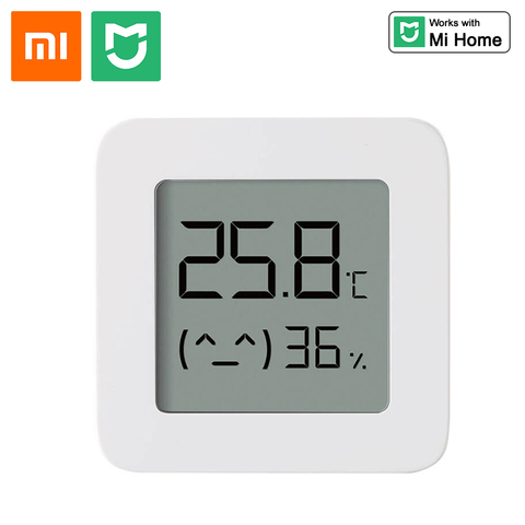 Bluetooth-Термометр-Гигрометр Xiaomi Mijia 2, Беспроводной сенсор, умный цифровой ЖК-Термогигрометр, работает с Mi Home ► Фото 1/6