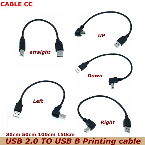 0,3-1,5 m USB 2,0 A папа к USB B папа B Тип BM вверх и вниз левый и правый угол принтер сканер 90 градусов кабель BM угол кабель ► Фото 1/6