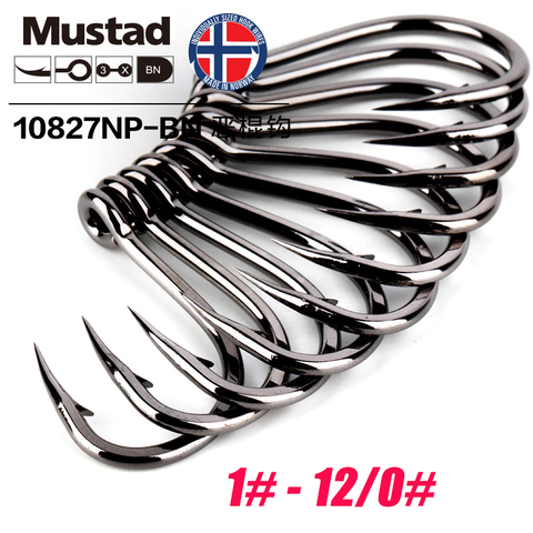 Рыболовный крючок Mustad Norway Origin, супермощный круглый рыболовный крючок большого размера, 1 #-12/0 #,10827NP-BN ► Фото 1/5
