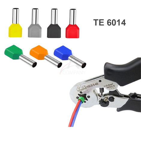 50 шт. TE 6014 Машина Для Резки Проволоки Трубчатый Клеммная игла для носа для обжима терминалов холодного отжима предварительно изолированные клеммы подключаемого модуля ► Фото 1/6