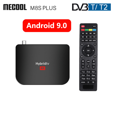 MECOOL M8S плюс DVB-T2 ТВ BOX Android 9,0 Amlogic S905X2 2 Гб Оперативная память 16 Гб Встроенная память Smart Media Player 2,4 ГГц Wi-Fi 4K HD ОТА Декодер каналов кабельного телевидения ► Фото 1/6