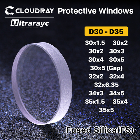 Ultrarayc защитный Windows D30-D35 кварцевый плавленый кремнезем для волоконного лазера 1064nm P0795-1201-00002 ► Фото 1/4