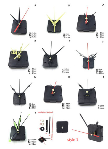 DIY детали часового механизма, классические Висячие черные кварцевые часы, настенные часы, кварцевые настенные часы, механические настенные ... ► Фото 1/6