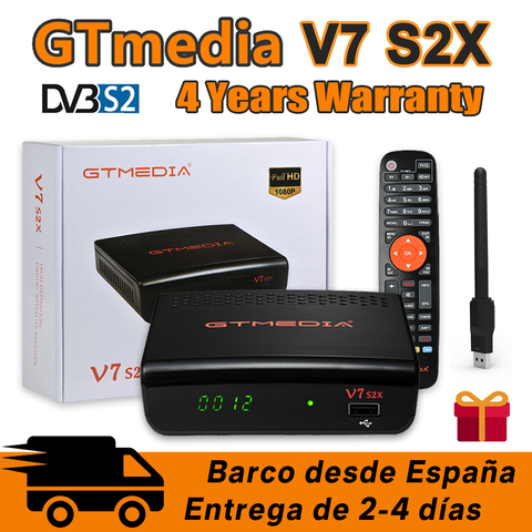 1080P GTmedia V7 S2X спутниковый ресивер DVB-S2 V7S2X обновленный GTmedia V7S HD с USB Wifi H.265 1080P Freesat v7 без приложения ► Фото 1/6