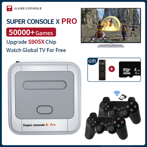 Супер консоль X Pro Mini/TV видео игровые консоли WIFI HD выход для PSP/N64/DC/PS1 Игры для Xbox геймпад встроенные 50000 + игр ► Фото 1/6