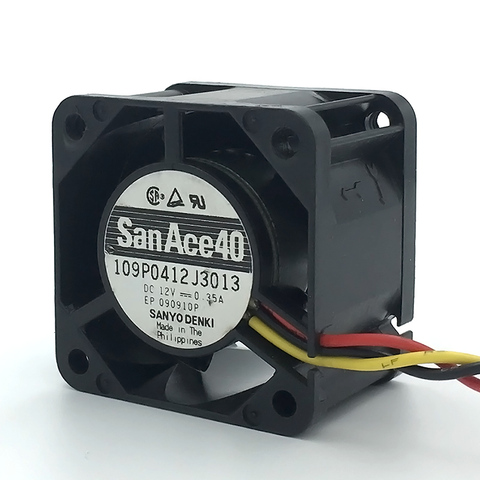 Новый вентилятор для сервера San Ace 40 4 см 4028 дюйма 40*40*28 мм 12 В А, охлаждающий вентилятор для серверного чехла 109P0412J3013 с 3 контактами ► Фото 1/5