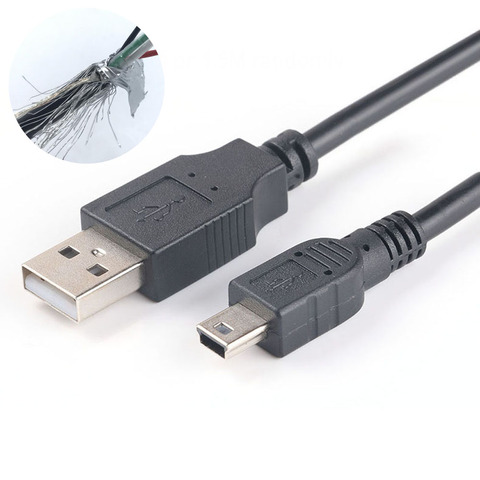Мини usb-кабель 3 м, 1,5 м, 1 м, 0,5 м, 0,2 м, мини-usb-кабель для передачи данных, зарядный кабель для Mp3, Mp4, камеры, GPS ► Фото 1/5