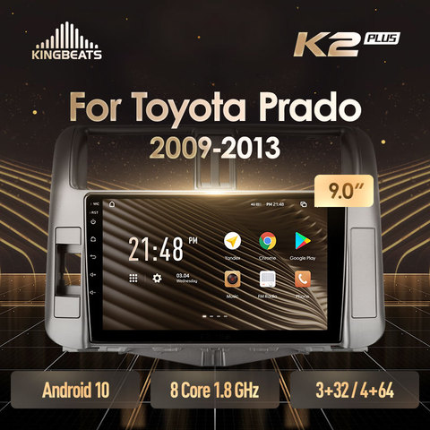 KingBeats штатное головное устройство For Toyota Land Cruiser Prado 150 2009 - 2013 GPS автомагнитола на андроид магнитола For Тойота Ленд Крузер Прадо J150 For автомобильная мультимедиа 8 core*1.8G No 2din 2 din dvd ► Фото 1/6