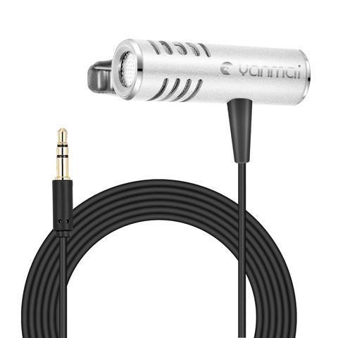 Профессиональный всенаправленный двойной конденсаторный микрофон Yanmai R933, нагрудный микрофон с петлей, серебристый ► Фото 1/6