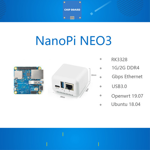 NanoPi NEO3 мини Плата развития RK3328 гигабитный Ethernet порт 1 ГБ/2 ГБ памяти OpenWrt/LEDE Прямая поставка ► Фото 1/6