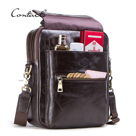 CONTACT'S изысканная повседневная сумка из натуральной кожи для ipad 9.7 дюймовый мужская сумка мешочек бренд-дизайнер 2022 ► Фото 1/6