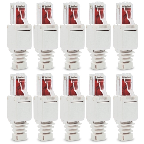 10 сетевых разъемов, без инструментов, RJ45 CAT6 LAN UTP, Кабельная вилка без инструментов Cat5 Cat7, установочный кабель, соединительный кабель CNIM, лидер продаж ► Фото 1/6